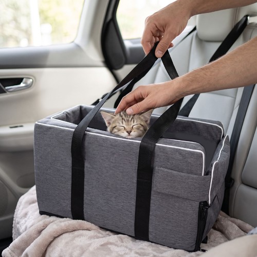 Center console dog car seat - center,