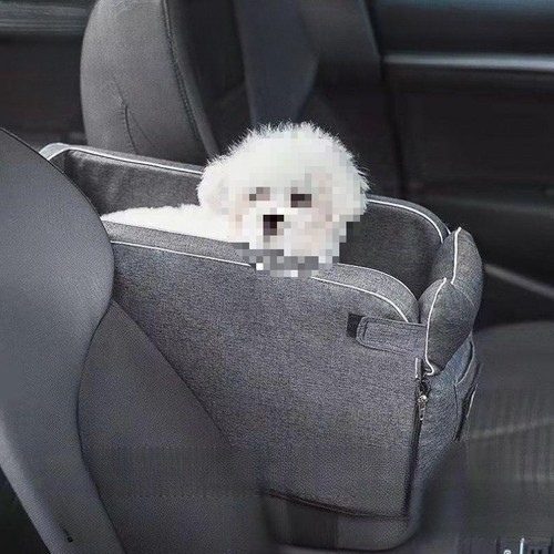 Grey centre console dog - dog, car